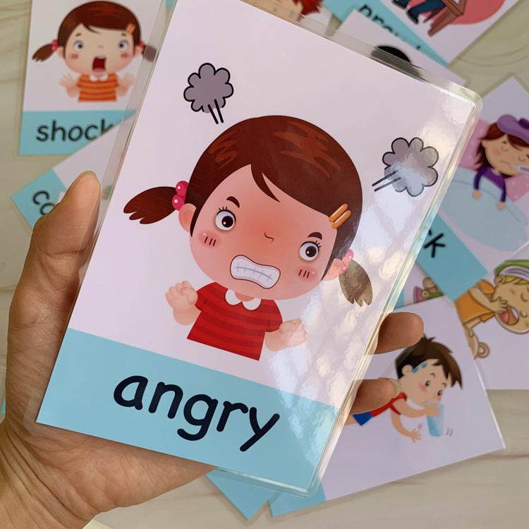 14 pcs Kids Learning Emotions Cognitive Flash Cards - www.Shopthatapp.com