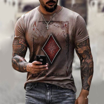 Playing Card Printing Men's T-Shirt Top - www.Shopthatapp.com
