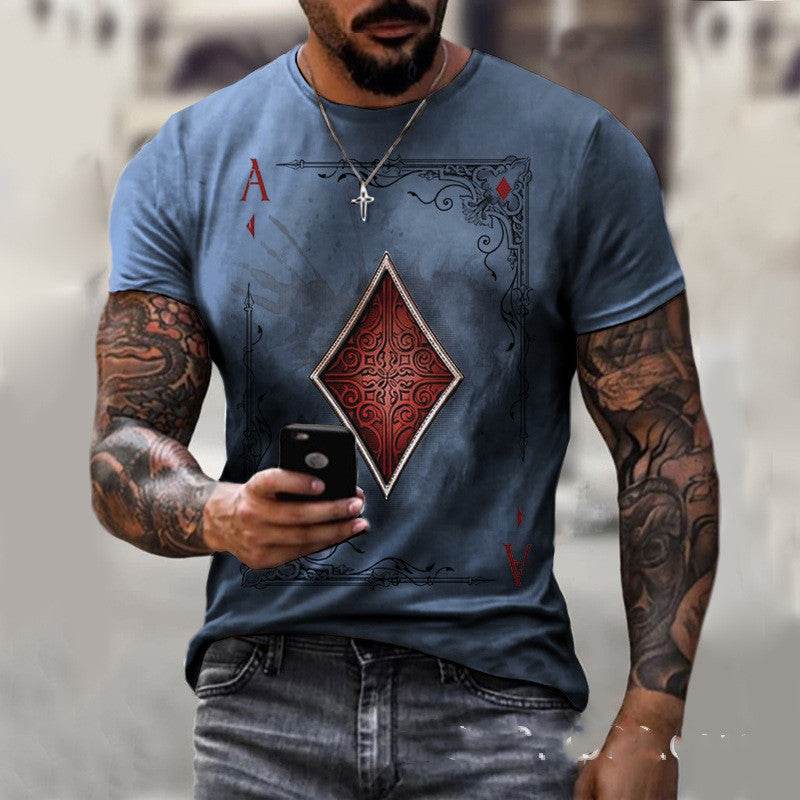 Playing Card Printing Men's T-Shirt Top - www.Shopthatapp.com
