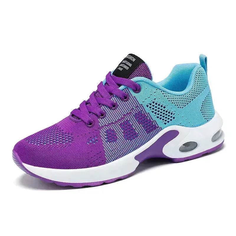 Casual Shoes Breathable Lightweight Mother Shoes Lace-up Cushioned Sneakers for Women - www.Shopthatapp.com