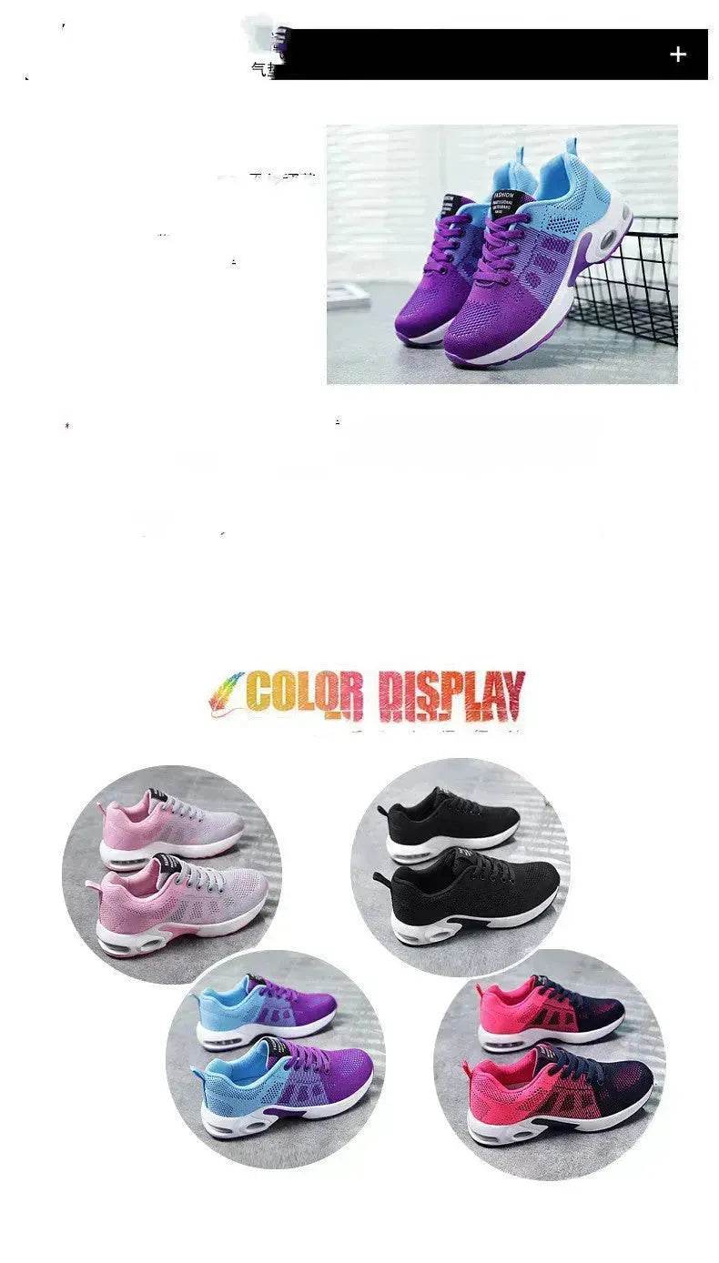 Casual Shoes Breathable Lightweight Mother Shoes Lace-up Cushioned Sneakers for Women - www.Shopthatapp.com