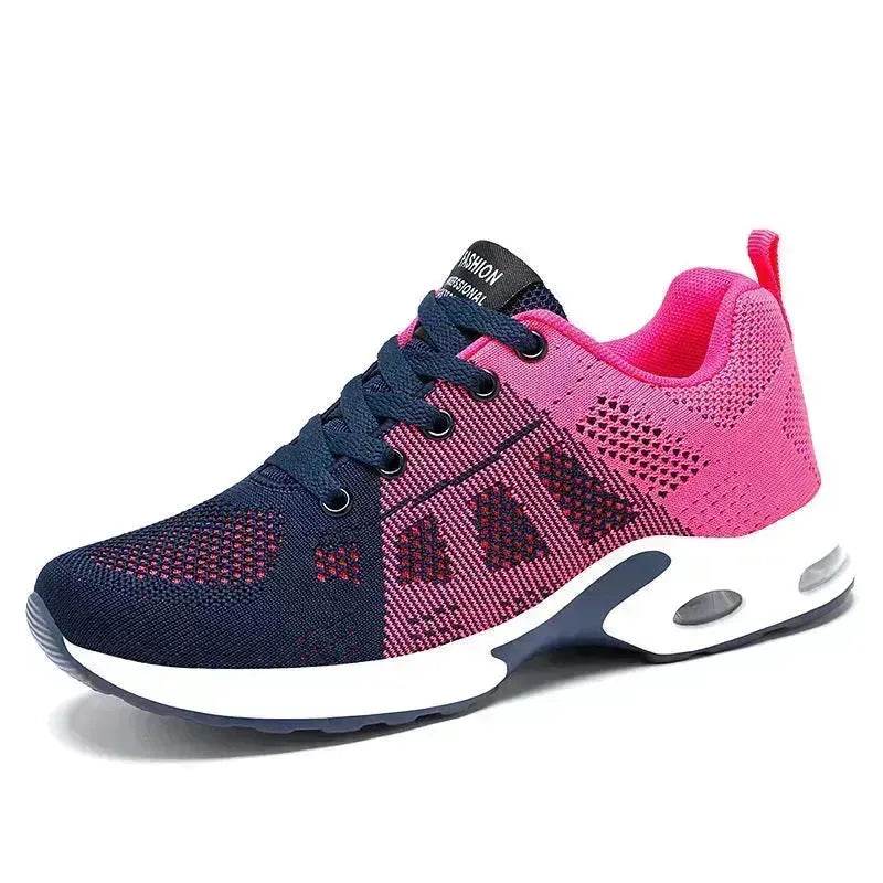 Casual Shoes Breathable Lightweight Mother Shoes Lace-up Cushioned Sneakers for Women - www.Shopthatapp.com