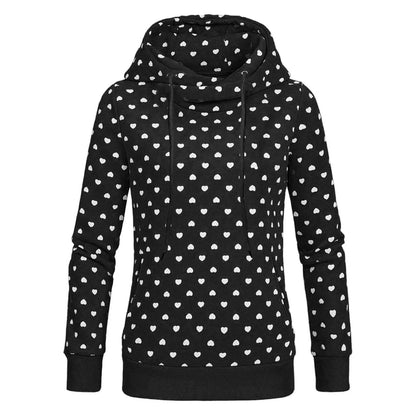 Women Printed loose hooded sweatshirt - www.Shopthatapp.com