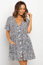 Casual Summer dresses Women Spring Mini short sleeve button down dot printed loose Dress - www.Shopthatapp.com