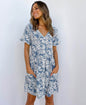 Casual Summer dresses Women Spring Mini short sleeve button down dot printed loose Dress - www.Shopthatapp.com