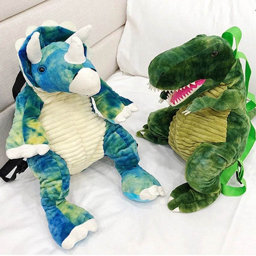 3D Dinosaur Kids Backpack – Cute Cartoon Plush Bag - www.Shopthatapp.com
