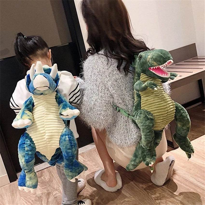 3D Dinosaur Kids Backpack – Cute Cartoon Plush Bag - www.Shopthatapp.com