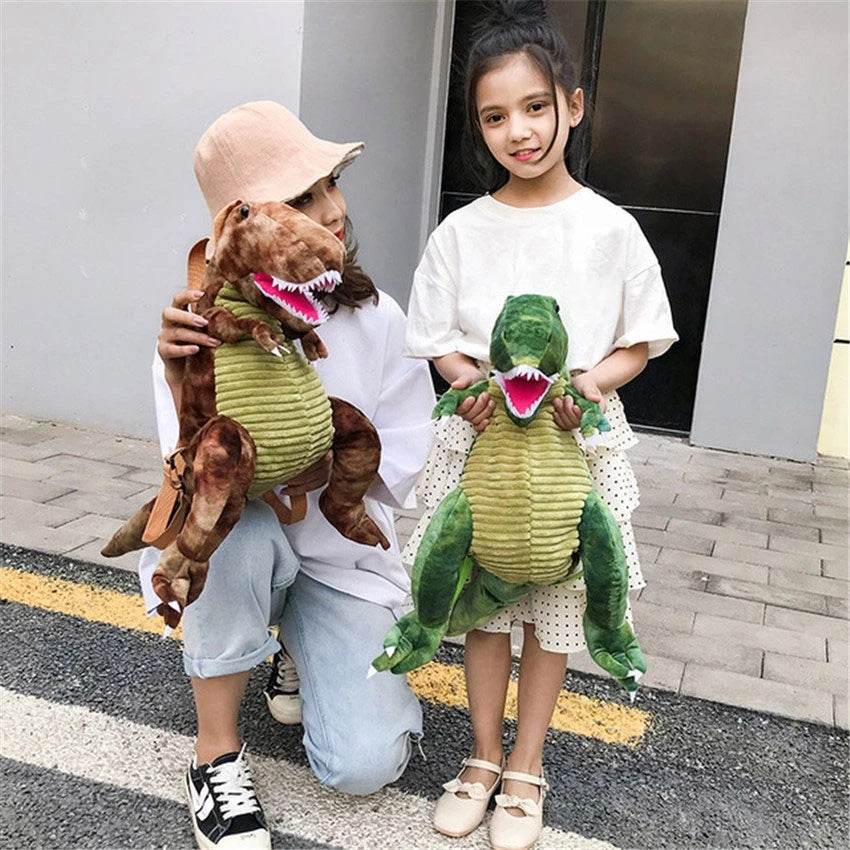 3D Dinosaur Kids Backpack – Cute Cartoon Plush Bag - www.Shopthatapp.com
