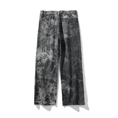 Streetwear Men Loose Denim Pants Graffiti Print Black Vintage Denim Pants Harajuku Joggers Trousers Cotton Jeans - www.Shopthatapp.com