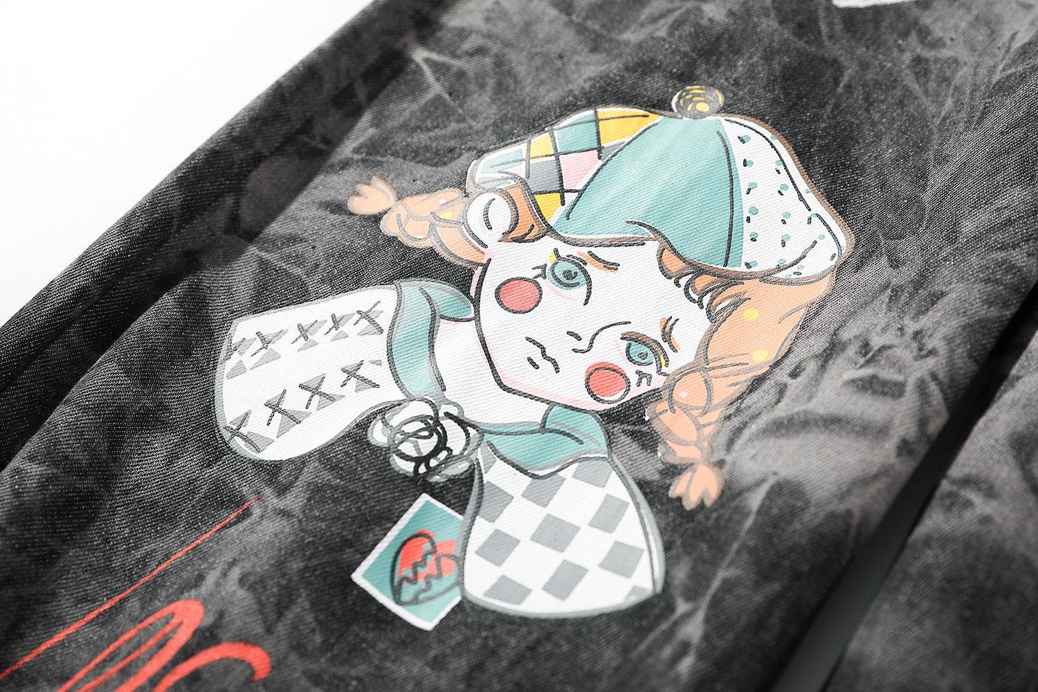 Streetwear Men Loose Denim Pants Graffiti Print Black Vintage Denim Pants Harajuku Joggers Trousers Cotton Jeans - www.Shopthatapp.com