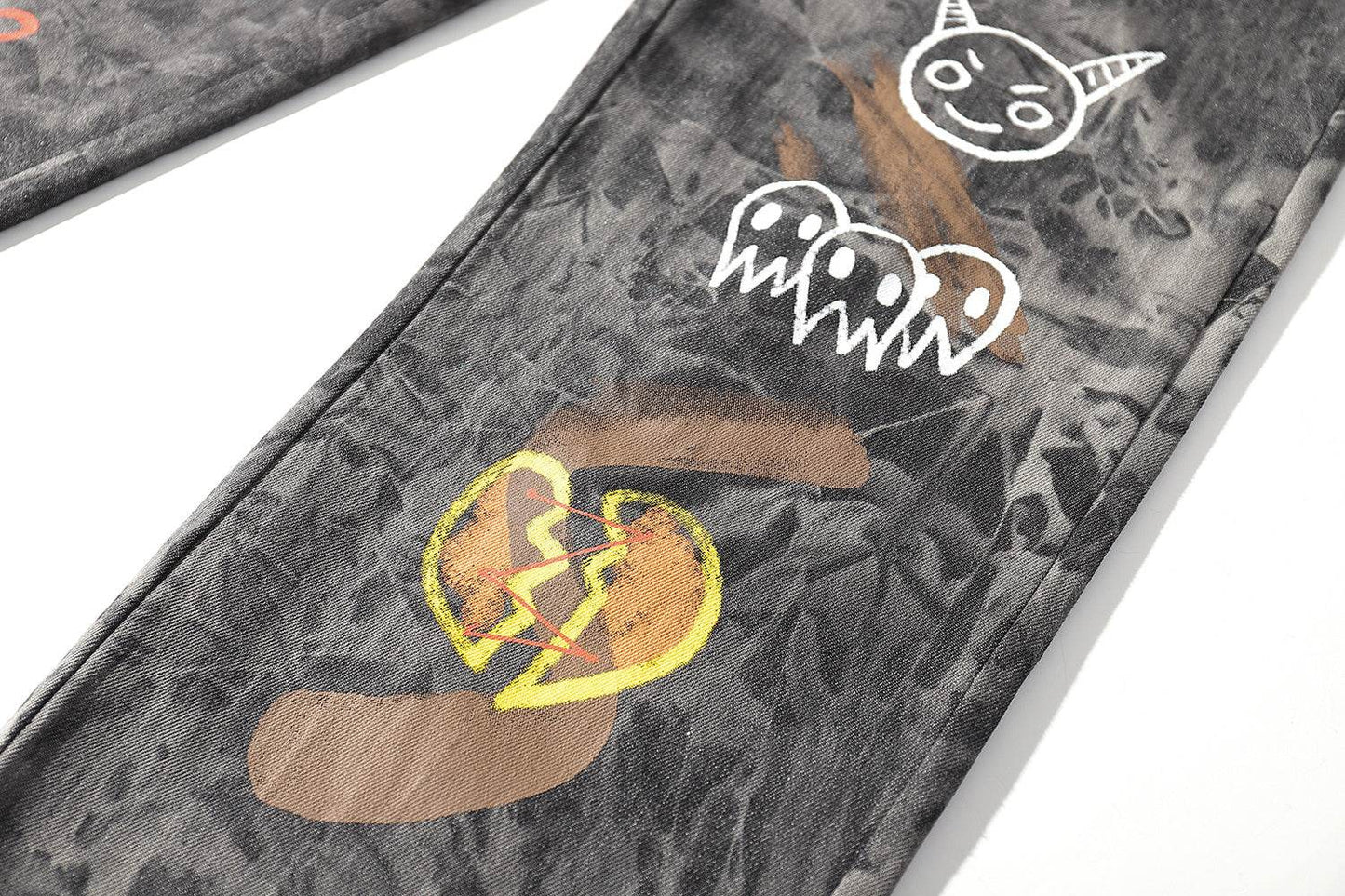 Streetwear Men Loose Denim Pants Graffiti Print Black Vintage Denim Pants Harajuku Joggers Trousers Cotton Jeans - www.Shopthatapp.com