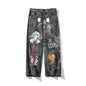 Streetwear Men Loose Denim Pants Graffiti Print Black Vintage Denim Pants Harajuku Joggers Trousers Cotton Jeans - www.Shopthatapp.com