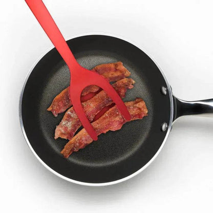 2 in 1 Silicone Omelette Pancake Spatulas and tong - www.Shopthatapp.com