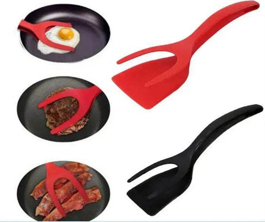 2 in 1 Silicone Omelette Pancake Spatulas and tong - www.Shopthatapp.com