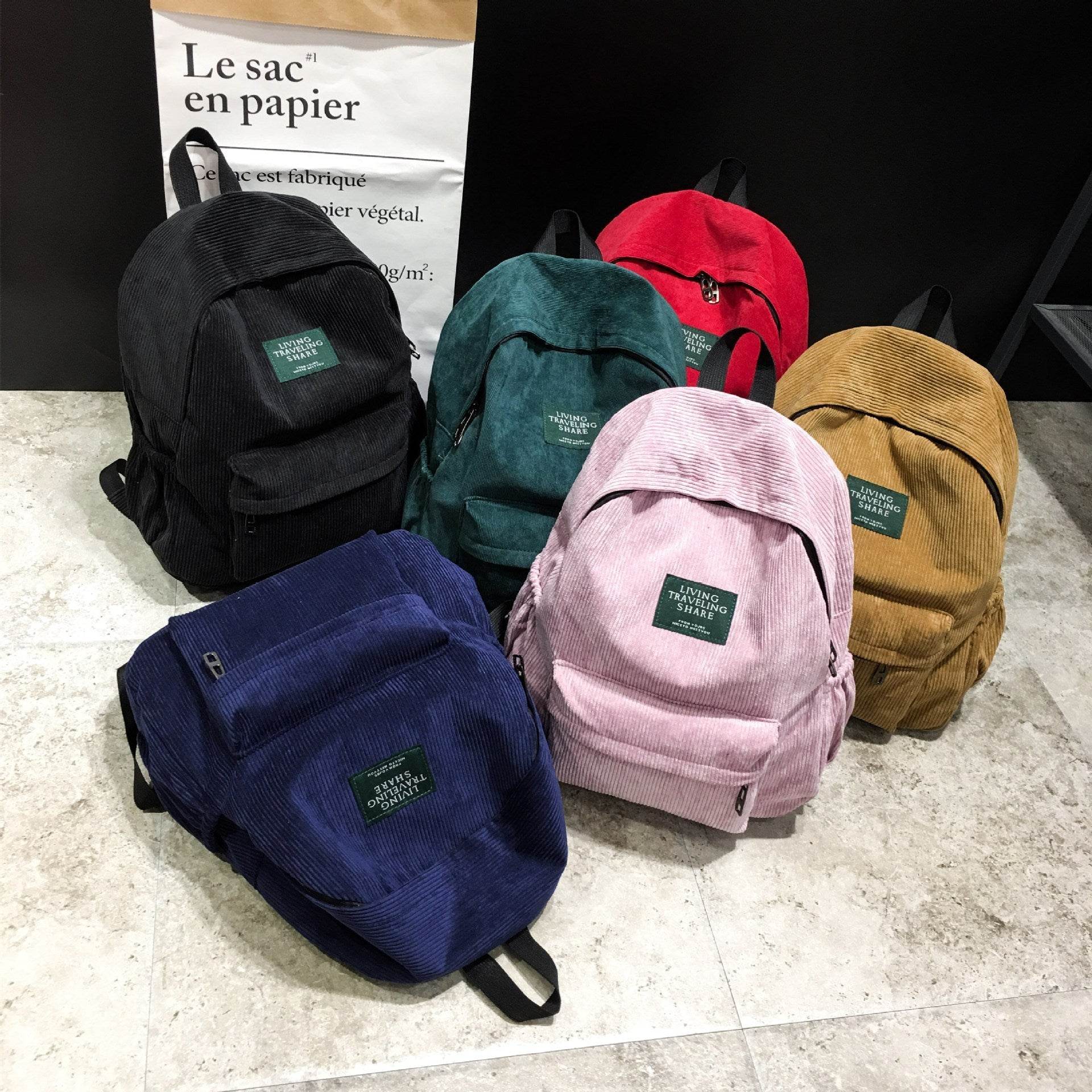 Mini School Bag Corduroy Small Canvas Backpack - www.Shopthatapp.com