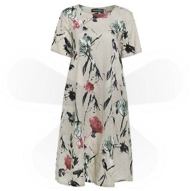 Bohemian Summer Print Loose Floral Dress For Women mum Dresses - www.Shopthatapp.com