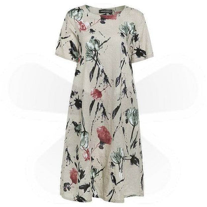 Bohemian Summer Print Loose Floral Dress For Women mum Dresses - www.Shopthatapp.com