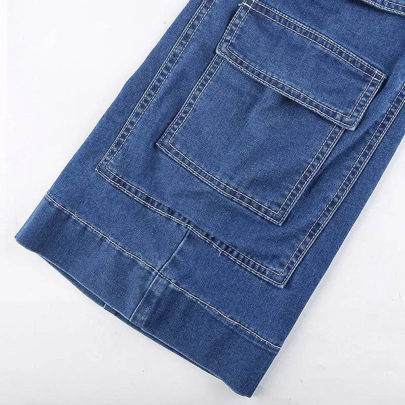 Women's High-waist Casual Trousers With Pocket Drape Bootcut Jeans - www.Shopthatapp.com