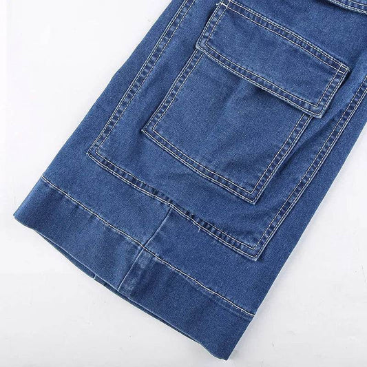 Women's High-waist Casual Trousers With Pocket Drape Bootcut Jeans - www.Shopthatapp.com