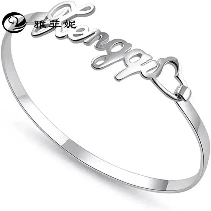 Customized Name Bracelet Personalized Custom Bangles Stainless Steel Jewelry - www.Shopthatapp.com