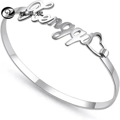 Customized Name Bracelet Personalized Custom Bangles Stainless Steel Jewelry - www.Shopthatapp.com
