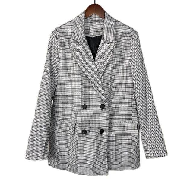 Spring Blazer Women Double Breasted Oversized jacket - www.Shopthatapp.com