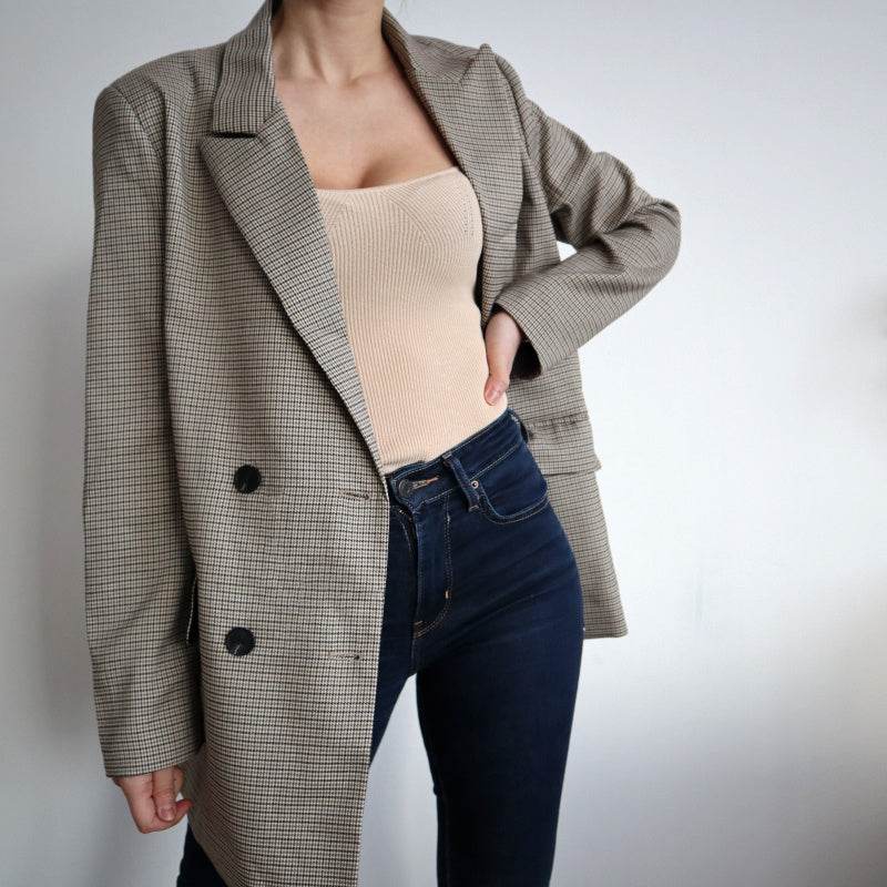 Spring Blazer Women Double Breasted Oversized jacket - www.Shopthatapp.com