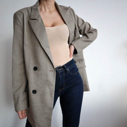 Spring Blazer Women Double Breasted Oversized jacket - www.Shopthatapp.com