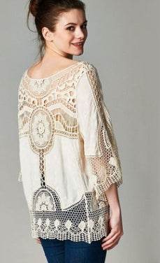 Jastie Bohemian Hollow Out Beach Cover Up Blouse Beach Shirt Women Crochet Lace Top Blusas mujer de moda Summer Tops - www.Shopthatapp.com