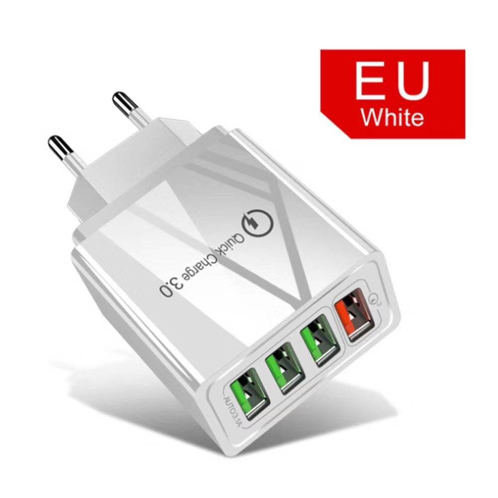Smart 4 ports USB fast Charger US European British Standard - www.Shopthatapp.com