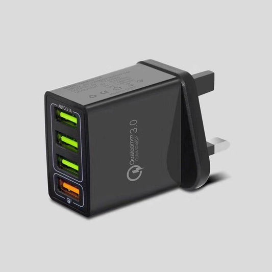 Smart 4 ports USB fast Charger US European British Standard - www.Shopthatapp.com