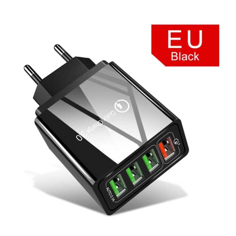 Smart 4 ports USB fast Charger US European British Standard - www.Shopthatapp.com
