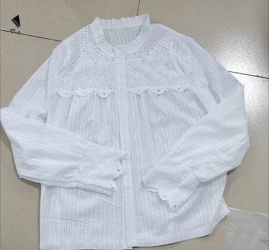 Women's Casual Summer Long sleeve Lace Stitching Shirt top Women - www.Shopthatapp.com