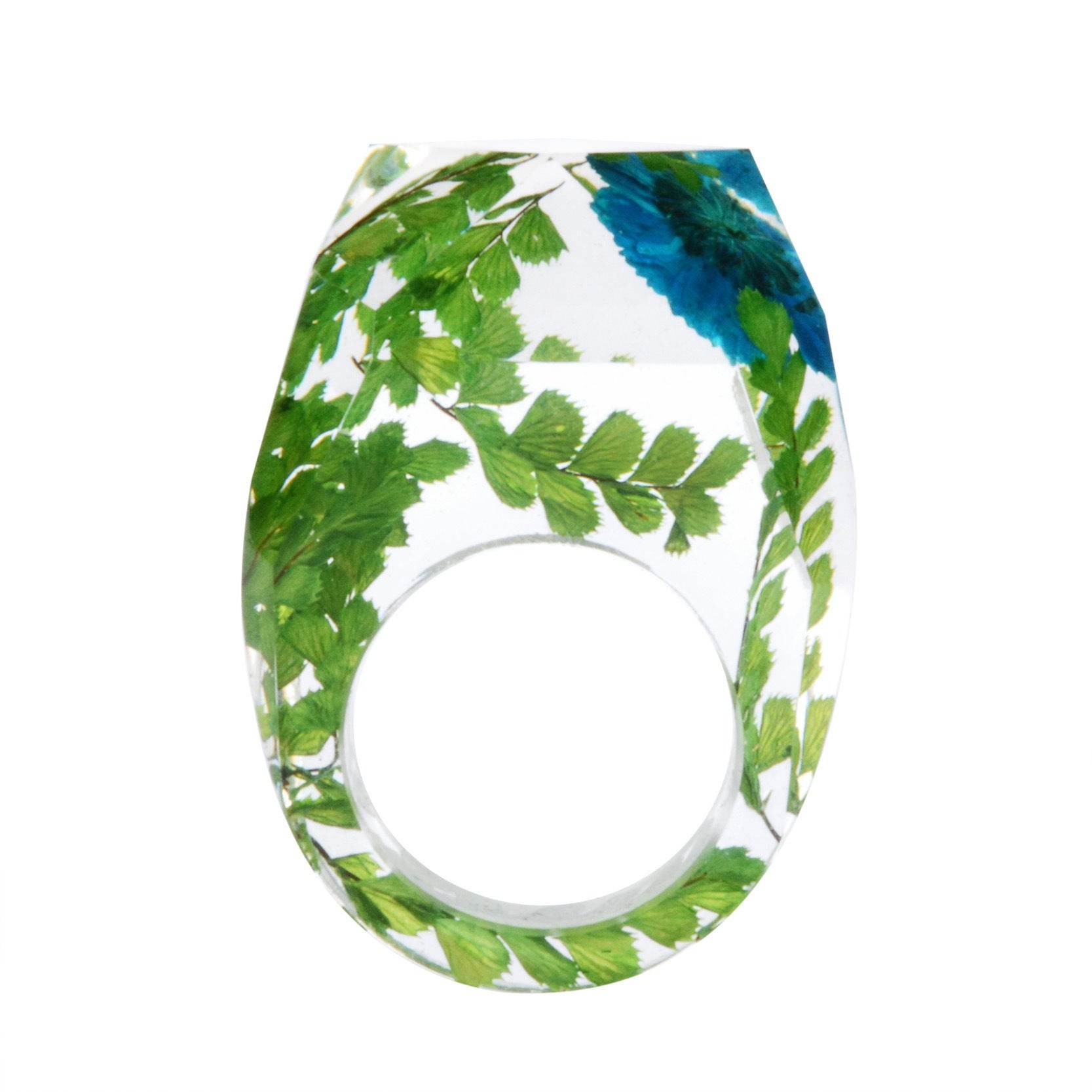 Dried Flower Resin Forest Handmade Dried Flower Epoxy Ring - www.Shopthatapp.com
