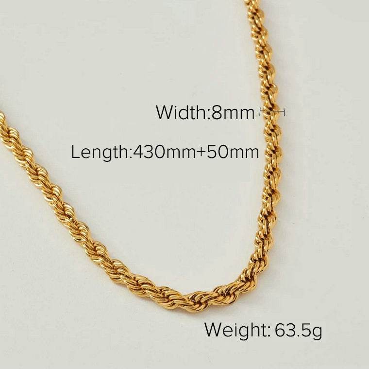 Romeo Twisted Rope Chain Necklace women - www.Shopthatapp.com