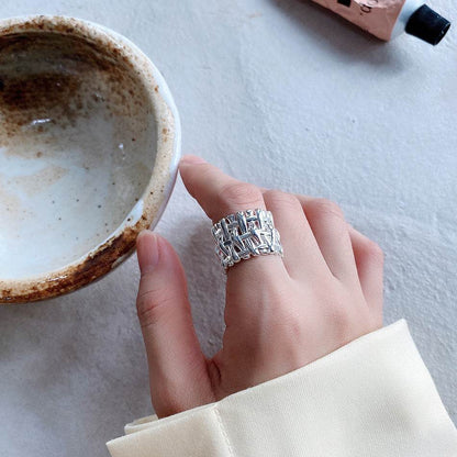 Woven Ring Women European And American Hollow Cross Wide Version Live  Simple Ring - www.Shopthatapp.com