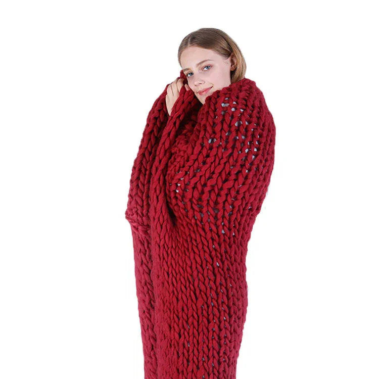 Coarse Wool Blanket Cover Blanket Wool Hand-woven Iceland Blanket Acrylic Blanket Wholesale - www.Shopthatapp.com