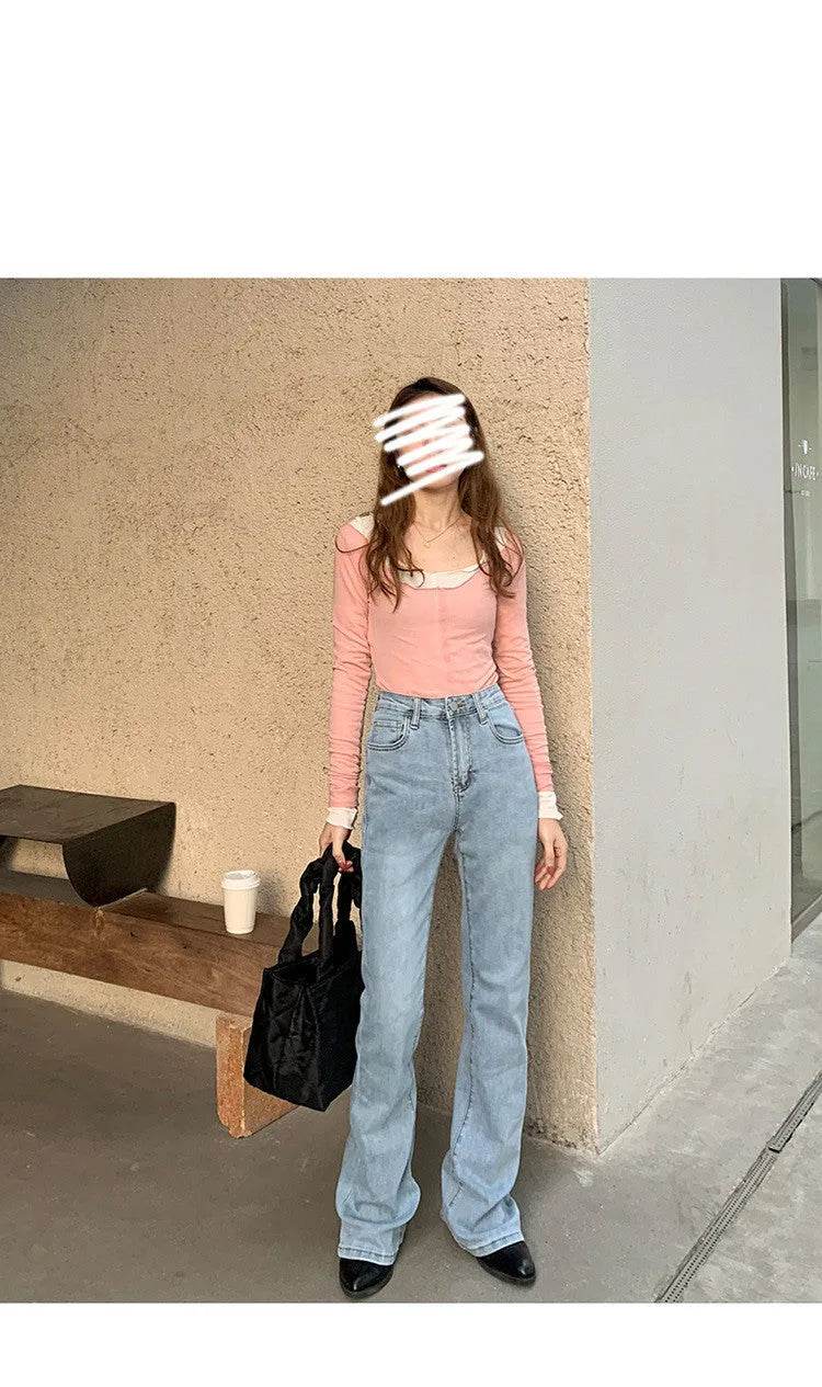 Stretch High Waist Bootcut Women's Jeans - www.Shopthatapp.com