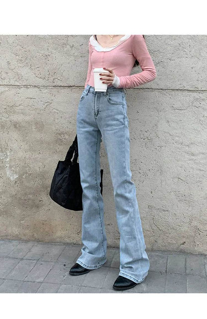 Stretch High Waist Bootcut Women's Jeans - www.Shopthatapp.com