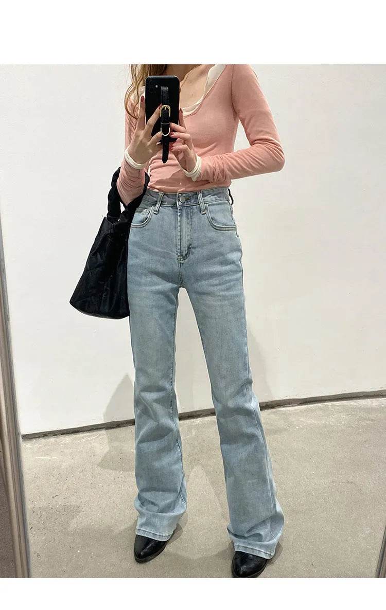 Stretch High Waist Bootcut Women's Jeans - www.Shopthatapp.com