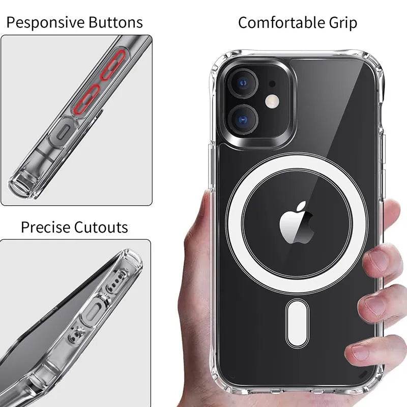 12 Magnetic Phone Case Anti-drop Transparent Protective Cover - www.Shopthatapp.com