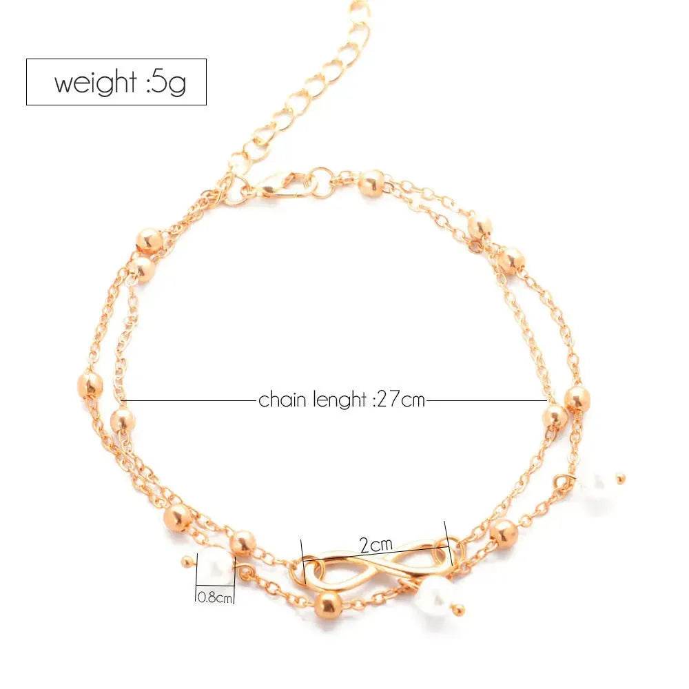 Women Gold and Silver Drop Chain Anklet - www.Shopthatapp.com