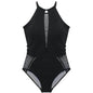 Cover Belly Slim Swimsuit Black Mesh One-piece Bikini Swimsuit Charming Triangle Swimsuit - www.Shopthatapp.com