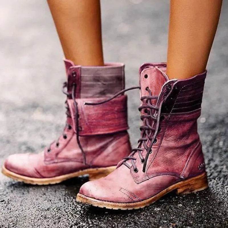 Cross strap Martin boots - www.Shopthatapp.com