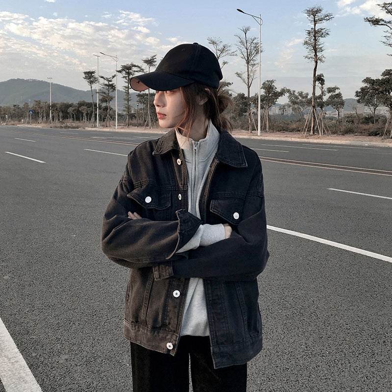 Casual Unisex Oversized loose Washed Denim Jacket - www.Shopthatapp.com