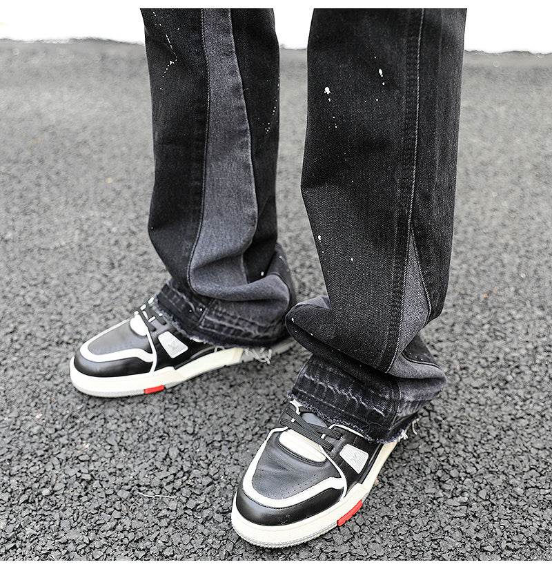 Reconstructed Splatter Denim Jeans pant fashion men - www.Shopthatapp.com