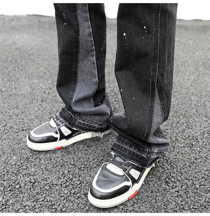 Reconstructed Splatter Denim Jeans pant fashion men - www.Shopthatapp.com