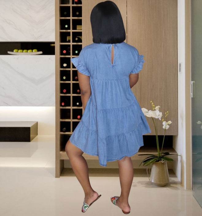 Casual Loose denim dress - www.Shopthatapp.com