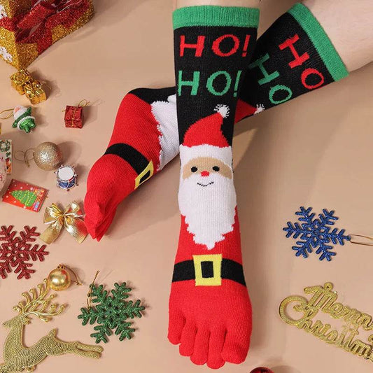 Cute Winter Christmas socks Five-finger  Elastic absorbent Split-toe - www.Shopthatapp.com