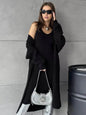Women 2pcs Winter outfit set  Long dress Cashmere Long Cardigan Jacket - www.Shopthatapp.com